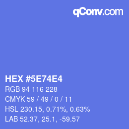 Color code: HEX #5E74E4 | qconv.com