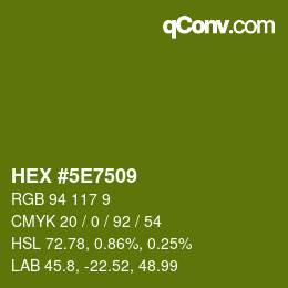 カラーコード: HEX #5E7509 | qconv.com