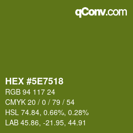 Color code: HEX #5E7518 | qconv.com