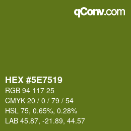 Color code: HEX #5E7519 | qconv.com