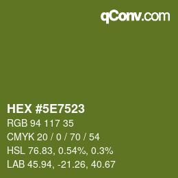 Color code: HEX #5E7523 | qconv.com