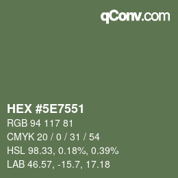 Color code: HEX #5E7551 | qconv.com