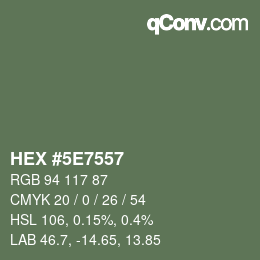 Color code: HEX #5E7557 | qconv.com