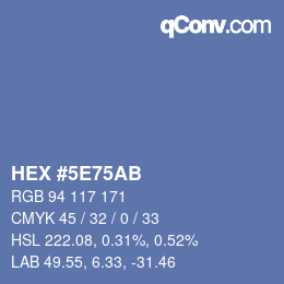Código de color: HEX #5E75AB | qconv.com