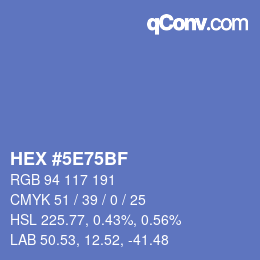 Color code: HEX #5E75BF | qconv.com