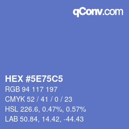 カラーコード: HEX #5E75C5 | qconv.com