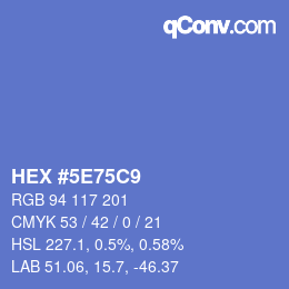 Color code: HEX #5E75C9 | qconv.com