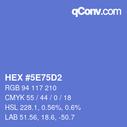 Color code: HEX #5E75D2 | qconv.com