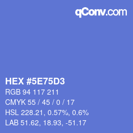 カラーコード: HEX #5E75D3 | qconv.com
