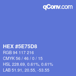 Color code: HEX #5E75D8 | qconv.com