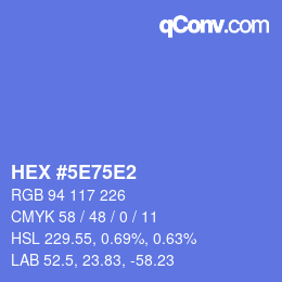 カラーコード: HEX #5E75E2 | qconv.com