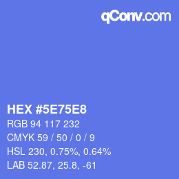 Código de color: HEX #5E75E8 | qconv.com