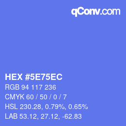 カラーコード: HEX #5E75EC | qconv.com