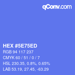Color code: HEX #5E75ED | qconv.com