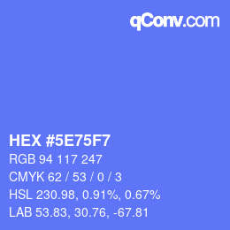 Color code: HEX #5E75F7 | qconv.com