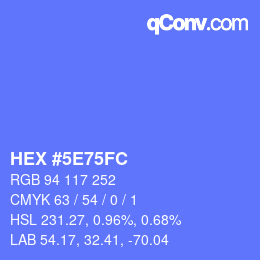 カラーコード: HEX #5E75FC | qconv.com