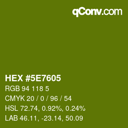 Color code: HEX #5E7605 | qconv.com