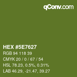 Color code: HEX #5E7627 | qconv.com