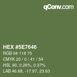 Color code: HEX #5E7646 | qconv.com