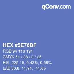 Color code: HEX #5E76BF | qconv.com