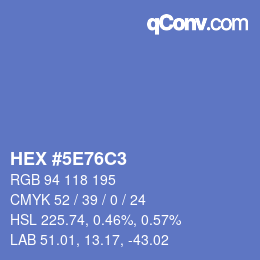 Color code: HEX #5E76C3 | qconv.com