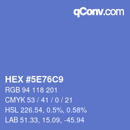 Color code: HEX #5E76C9 | qconv.com