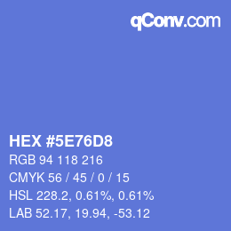 Color code: HEX #5E76D8 | qconv.com