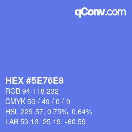 Color code: HEX #5E76E8 | qconv.com