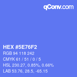 Color code: HEX #5E76F2 | qconv.com