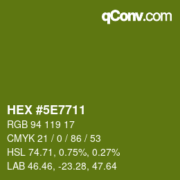 Color code: HEX #5E7711 | qconv.com