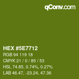 Color code: HEX #5E7712 | qconv.com