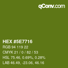Color code: HEX #5E7716 | qconv.com