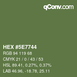 カラーコード: HEX #5E7744 | qconv.com
