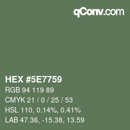 Color code: HEX #5E7759 | qconv.com