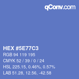 Color code: HEX #5E77C3 | qconv.com