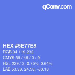 Color code: HEX #5E77E8 | qconv.com