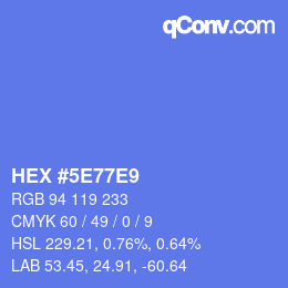 Color code: HEX #5E77E9 | qconv.com