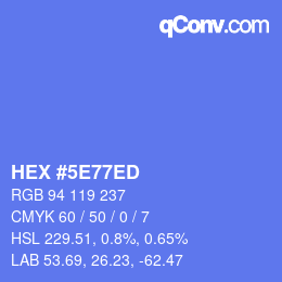Color code: HEX #5E77ED | qconv.com
