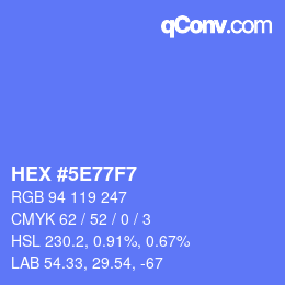 Color code: HEX #5E77F7 | qconv.com