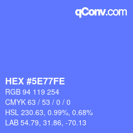 Color code: HEX #5E77FE | qconv.com