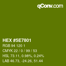 Color code: HEX #5E7801 | qconv.com