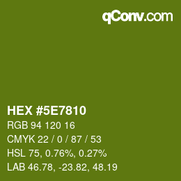 Color code: HEX #5E7810 | qconv.com