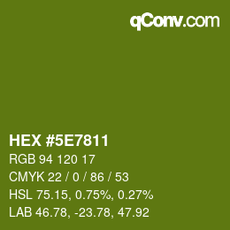 Color code: HEX #5E7811 | qconv.com