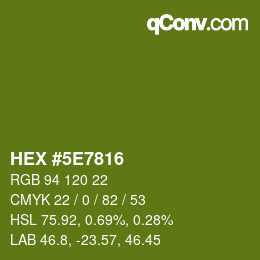 Color code: HEX #5E7816 | qconv.com