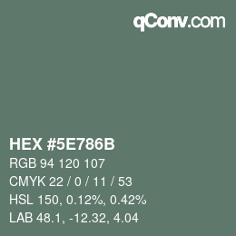 Código de color: HEX #5E786B | qconv.com