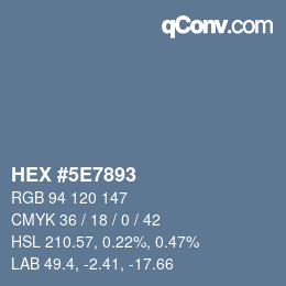 Color code: HEX #5E7893 | qconv.com