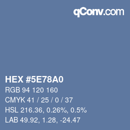 カラーコード: HEX #5E78A0 | qconv.com