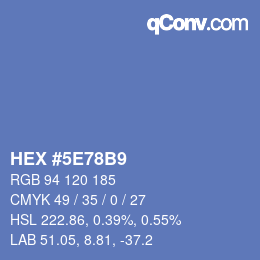 カラーコード: HEX #5E78B9 | qconv.com