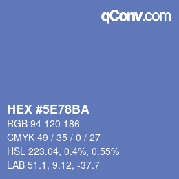 Color code: HEX #5E78BA | qconv.com