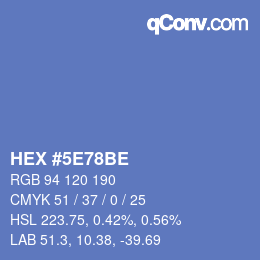 Color code: HEX #5E78BE | qconv.com